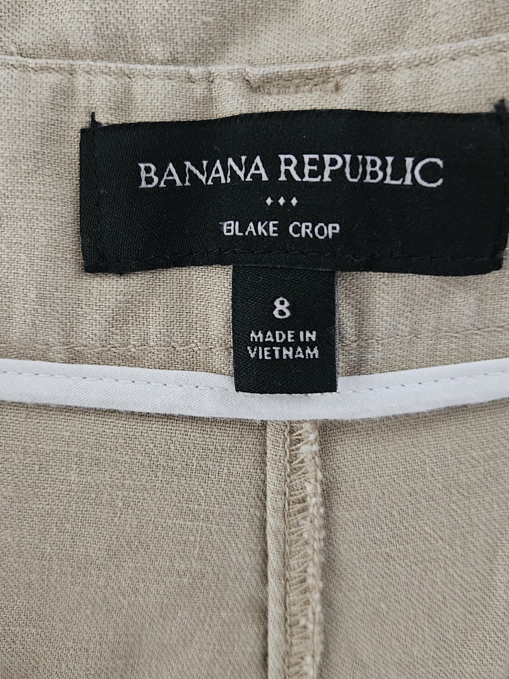 BANANA REPUBLIC Blake Wide Leg Crop Pants in Beige Sz 8